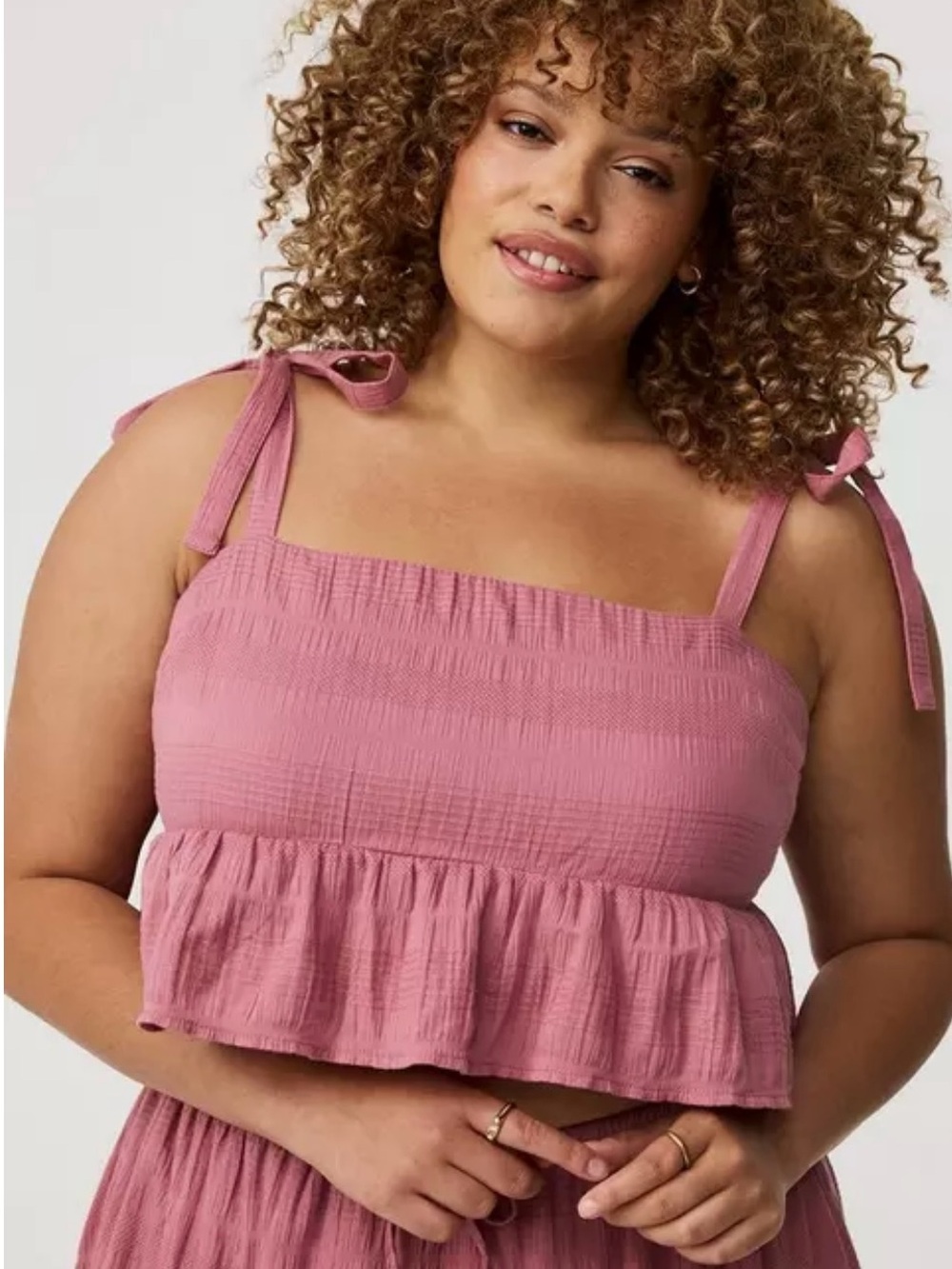 Torrid NWT Textured Cotton Peplum Shirt Only Cottagecore Ruffle Festival Cropped